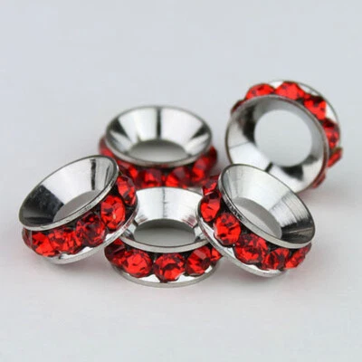 20X Dijes de cristal checo redondos con agujeros grandes cuentas para pulseras europeas de 10 mm Foto 1 de 2