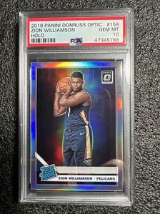 2019 Donruss Optic Basketball Holo Prizm #158 Zion Williamson RC Pelicans PSA 10