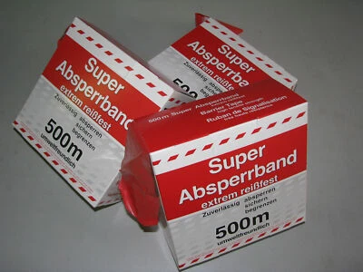 3 X Cinta De Advertencia Roja / Blanca 500M Súper Extremadamente Resistente 80Mm - Imagen 1 de 4