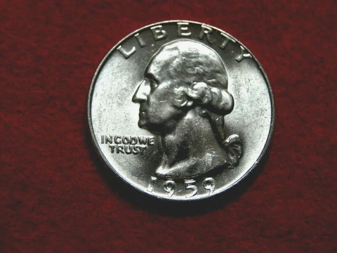 1959 D 25C WASHINGTON UNC 90% SILVER QUARTER ITEM #67R Cover