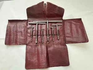 Juego de 6 medidores telescópicos Lufkin vintage con bolsa de cuero original - Y113 - Imagen 1 de 6