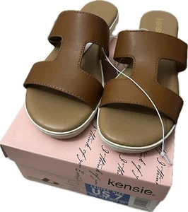 Sandalia Kensie Damas Talla 7, Banda Elena H, Marrón, Suela Flexible, Acolchada.  - Imagen 1 de 4