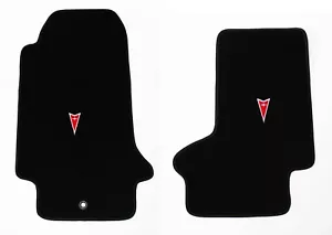 New! 2007 - 2010 Black Floor Mats Solstice Embroidered Pontiac Logo Set of 2 - Picture 1 of 11