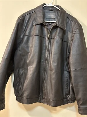 Men’s Croft & Barrow Brown Leather Jacket Men’s size XL - Image 1 of 4