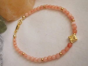 Zierliches Oranger-Achat Armband, 4mm fac. Kugeln, 19,5 cm - Bild 1 von 3
