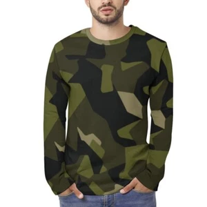 Swedish M90 Woodland Camouflage long sleeve T-Shirt S to 5XL - Picture 1 of 5
