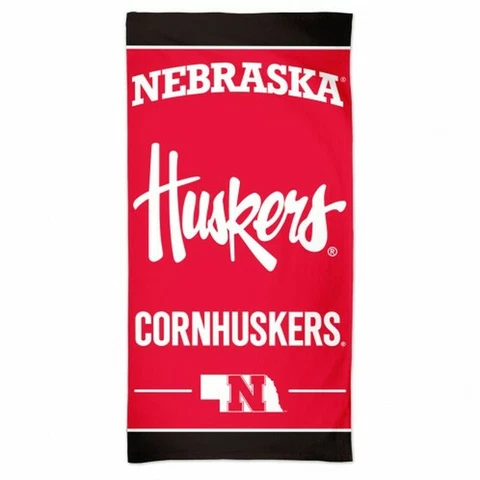 NCAA Nebraksa Cornhuskers Huskers 30" x 60" Team Logo Beach Bath Towel -New Cover