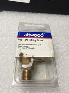 ATTWOOD BRASS FUEL TANK FITTING 8883-7 1/4"MALE NPT THREADS NIP MADE/TAIWAN - Bild 1 von 3