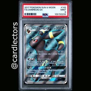 2017 Pokemon TCG: Sun & Moon Base - Umbreon GX 142/149 Full Art Holo PSA 9 MINT - Picture 1 of 3