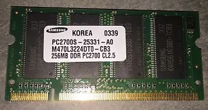 Samsung 256 MB DDR Memory (PC2700S25331) - Zdjęcie 1 z 1