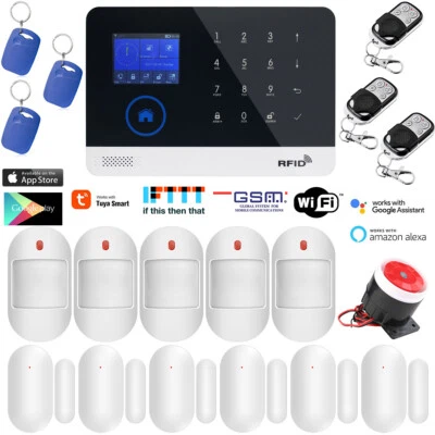 Y02 Tuya WIFI Cloud APP GSM Wireless DIY Kits Home Security Alarm Burglar System - Image 1 of 4