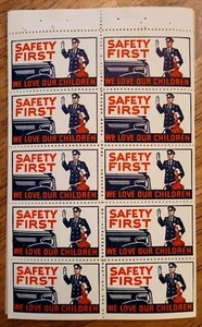 SAFETY FIRST! National Campaign Poster Stamps Ladies Auxilary VFW Beacon NY 1939 - Bild 1 von 9