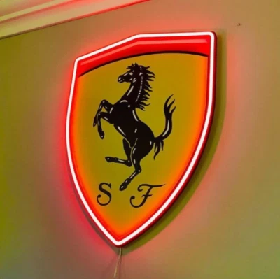 Ferrari Neon Sign, Wall Decor Neon Illuminated Sign | 50 cm - Image 1 of 4
