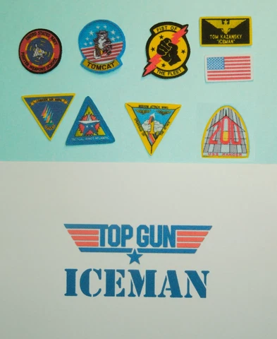 1/6 Scale Topgun Fabric Patches for ICEMAN Tom Kazansky Navy Flight Suit Cover