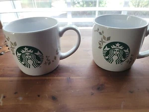 Starbucks 2013 Holiday Christmas Coffee Tea Latte Mugs Cup 14oz Gold White (2) - Picture 1 of 7