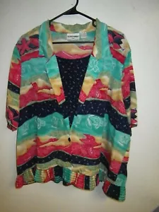 ALFRED DUNNER DAMEN ÜBERGRÖSSE 20W elegante Bluse POLY PULLOVER KURZARM SEIDIG - Bild 1 von 6