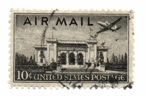 US Stamp Scott C34 Air Mail Pan-American Building Used 10c 1947 (a6) - Picture 1 of 2