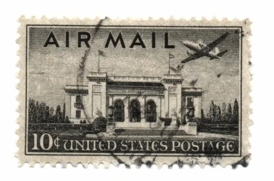 US Stamp Scott C34 Air Mail Pan-American Building Used 10c 1947 (a6) - Image 1 of 2