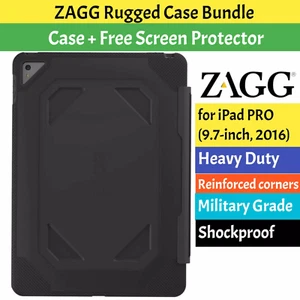 Genuine ZAGG iPad PRO (9.7-inch, 2016) Rugged Case & Free Screen Protector Cover - Picture 1 of 13