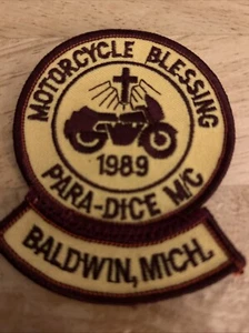 Motorcycle Blessing 1989 = Para-dice M/C Baldwin MI Michigan Patch New Cross - Bild 1 von 4