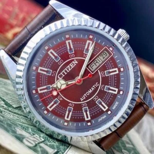 CITIZEN Vintage Men's Red Automatic Watch 2260 Used Collectible - Picture 1 of 10