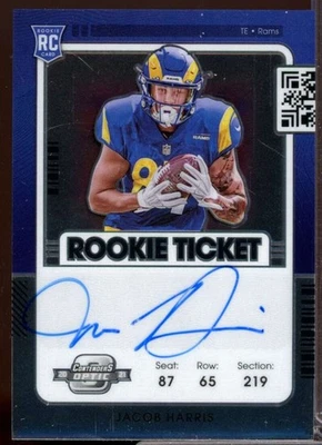 Jacob Harris RC Card 2021 Panini Contenders Optic Rookie Autograph #138  - Image 1 of 2