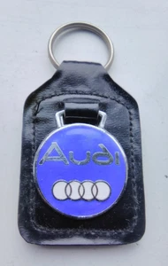 Audi 1970s enamelled keyring, VGC light wear to leather only - Picture 1 of 2