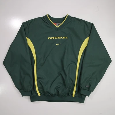 Jaqueta Oregon Ducks Pullover Windbreaker Med Nike Team Center Swoosh gola V vintage - Imagem 1 de 4
