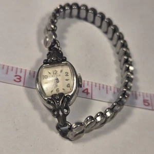 ELGIN 10K RGP Lünette Sterling Damenuhr Vintage 10k GF Foster Band - Bild 1 von 4