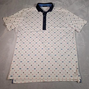 Greyson Poloshirt Herren XL weiß navy Golf Performance Allover Print Stretch - Bild 1 von 15
