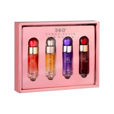 Perry Ellis 360° Mujer Mini Set Regalo 4 Pack de 7,5 ml Eau De Parfum Spray Foto 1 de 4