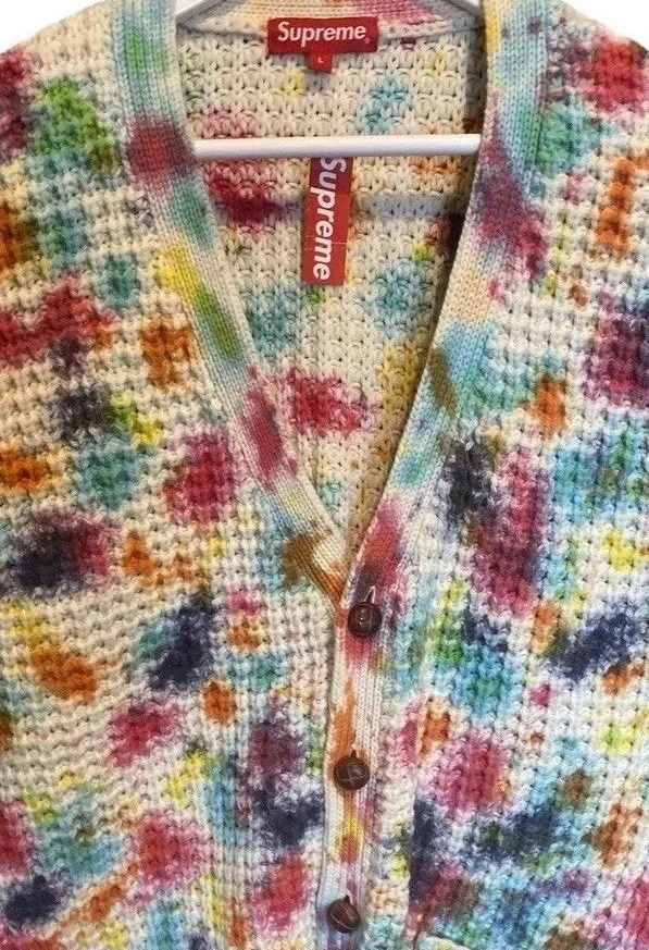🎨 Supreme Waffle Knit Cardigan Multicolor Wool FW21 Box Logo L BNWT Rare - Image 1 of 4