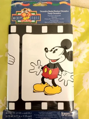 VTG Mickeys Stuff For Kids Disney Decorative  Prepasted Wallpaper Border 90s Y2K - Image 1 of 4