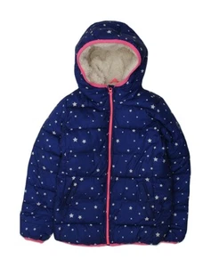 GAP Girls Hooded Sherpa Padded Jacket 15-16 Years XL Blue Geometric AC01 - Picture 1 of 3