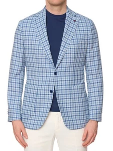 SARTORIA PARTENOPEA Blue Stretch Carlo Barbera Jacket EU 48 NEW US 38 - Picture 1 of 9