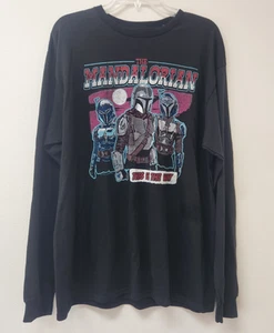 Junk Food Men's Star Wars The Mandalorian Long Sleeve T-Shirt, Black, XL - Picture 1 of 8