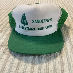 Vintage 80s Sandefer’s Christmas Tree Farm Mesh SnapBack Trucker Hat - Bild 1 von 5