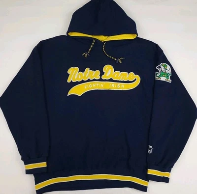 Vintage 90s Notre Dame Fighting Irish Starter Hoodie Logo Patch Sport Rare USA  - Image 1 of 4