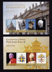 Mikronesien 1074-1075 Heiligsprechung Papst Johannes Paul II. Briefmarkenblätter postfrisch 2014 - Bild 1 von 2