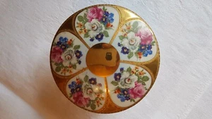 Porzellan Deckeldose Rose Walk Blumenmuster und Golddekor - Bild 1 von 3