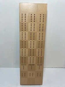 Wood Cribbage Board 3 Track 2 Deck Of Cards 12 Pins - Picture 1 of 12