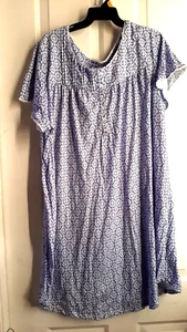 WOMEN’S SHORT SLEEVE ARIA NIGHTGOWN POCKETS LILAC FLORAL 3X (22W-24W) - Picture 1 of 7