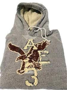 American Eagle Fur hoodie pullover long sleeve sweatshirt Large - Picture 1 of 3