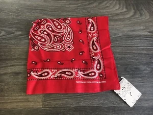 Cuadrado Cachemira Color Rápido De Colección Antiguo Bandana Rojo Stock Muerto 13962 - Imagen 1 de 5