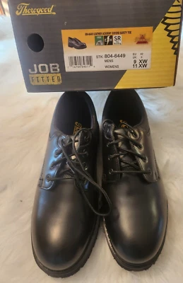 THOROGOOD Cuero Academia Estilo Oxford Puntera de Seguridad Hombres 9 Mujeres 11 Trabajo Ajustado Foto 1 de 4