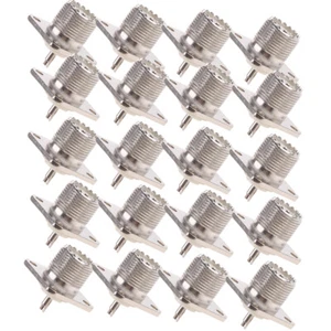20PCS UHF Female Jack SO-239 Bulkhead Panel Chassis Mount Connector US - Zdjęcie 1 z 10