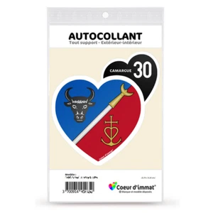 Sticker autocollant Coeur J'aime la Camargue 30 - Blason - Picture 1 of 6