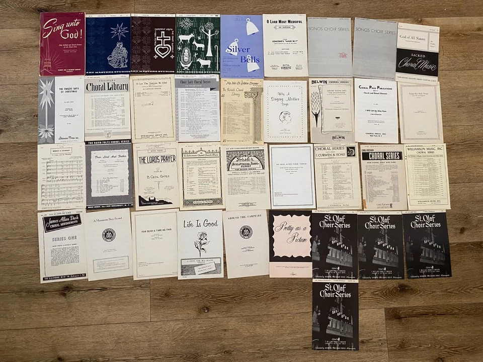 LOT of 37 Christian Sheet Music SATB SSA SA CHOIR CORAL RELIGIOUS 1900s-1980s V - Image 1 of 4