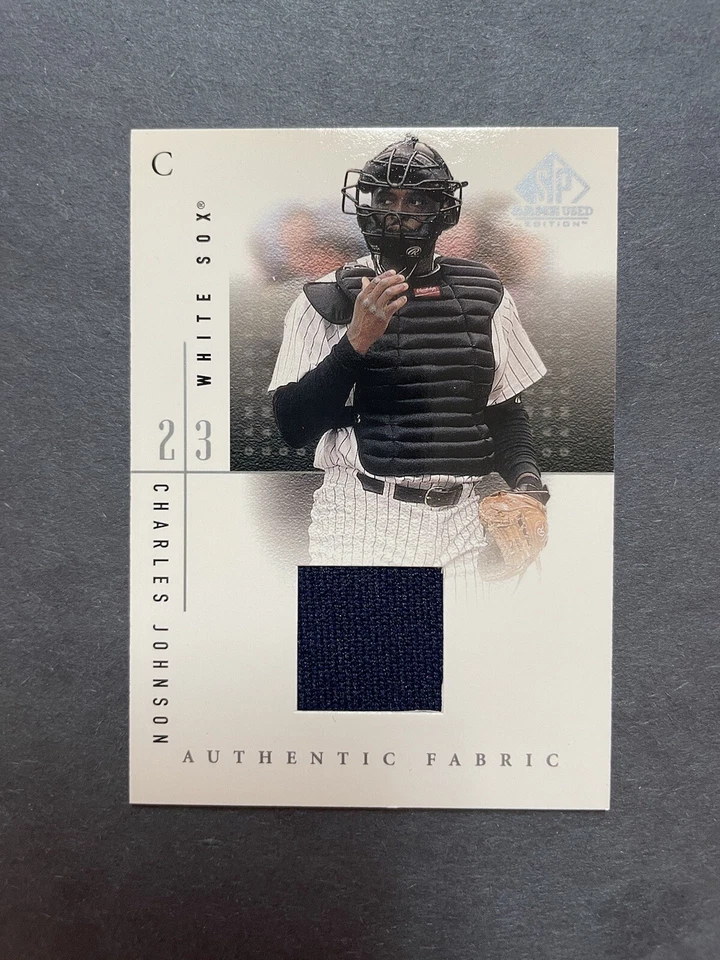 2001 SP Game Used Edition Authentic Fabric Charles Johnson #CJo - Image 1 of 2