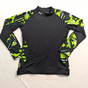 Camisa capa base Under Armour Cold Gear Youth YXL negra verde cuello falso - Imagen 1 de 6